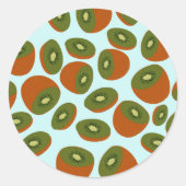 Kiwivruchten Pattern Ronde Sticker (Voorkant)