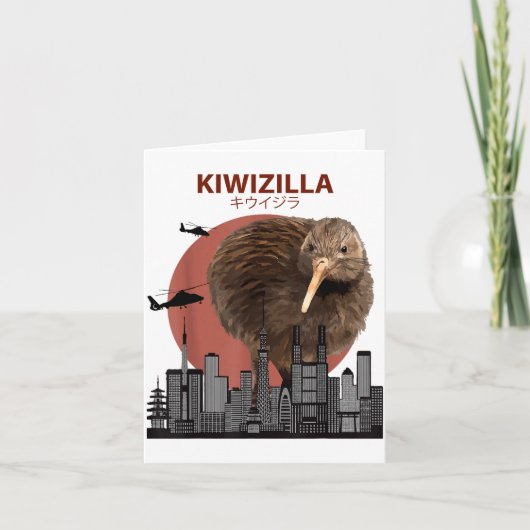 Kiwizilla Funny Kiwi _ New Zealand Bird Lovers Gif Kaart (Voorkant)