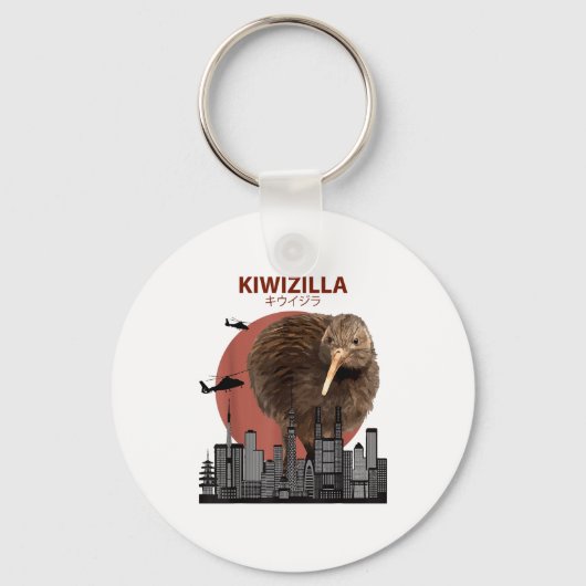 Kiwizilla Funny Kiwi _ New Zealand Bird Lovers Gif Sleutelhanger (Voorkant)