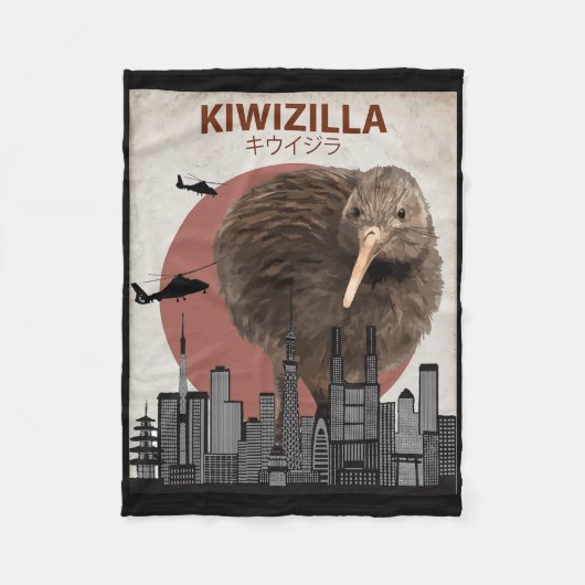 Kiwizilla Funny Kiwi New Zealand Bird Lovers Gift Fleece Deken (Voorkant)