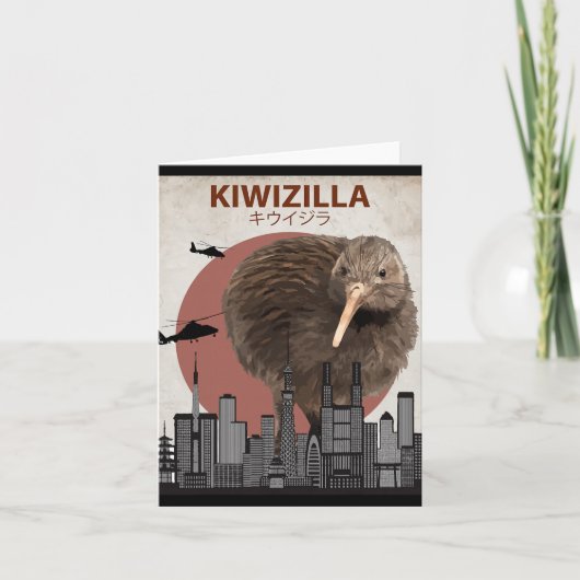 Kiwizilla Funny Kiwi New Zealand Bird Lovers Gift  Kaart (Voorkant)