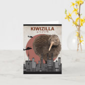 Kiwizilla Funny Kiwi New Zealand Bird Lovers Gift  Kaart (Gele Bloem)