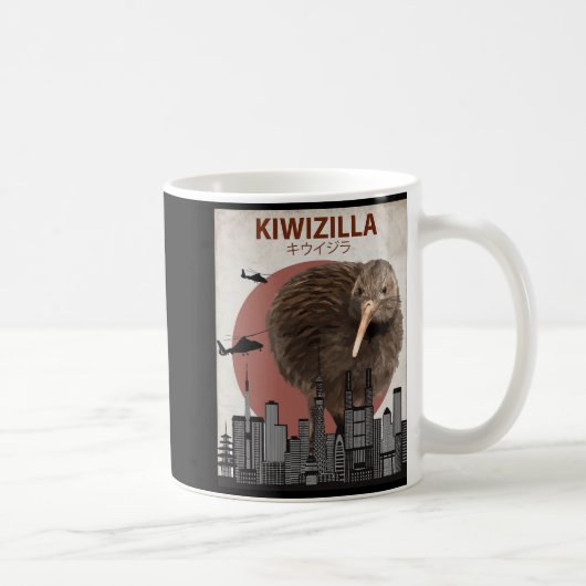 Kiwizilla Funny Kiwi New Zealand Bird Lovers Gift Koffiemok (Rechts)