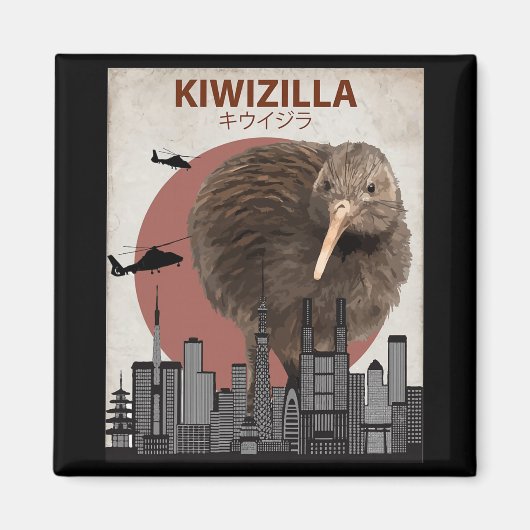 Kiwizilla Funny Kiwi New Zealand Bird Lovers Gift  Magneet (Voorkant)