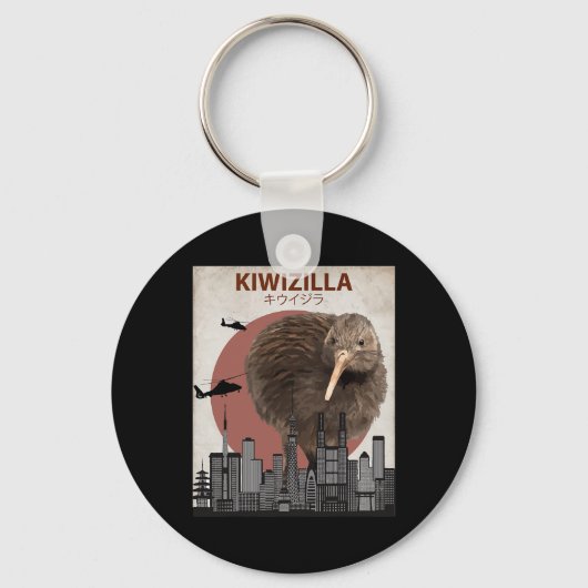 Kiwizilla Funny Kiwi New Zealand Bird Lovers Gift  Sleutelhanger (Voorkant)