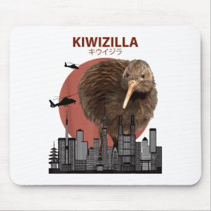 Kiwizilla Grappige Kiwi _ Nieuw-Zeeland Vogelliefh Muismat