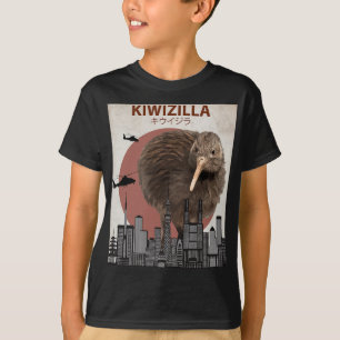 Kiwizilla Grappige Kiwi Nieuw-Zeeland Vogelliefheb T-shirt