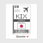 KIX Osaka Boarding Pass - Nederland Sticker (Vel)