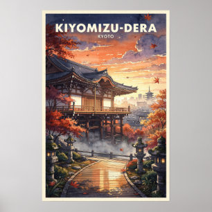 Kiyomizu-dera Kyoto Vintage Reisposter Poster