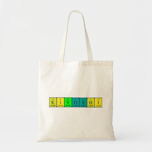 Kiyoshi periodieke tabelnaam canvas tas (Voorkant)