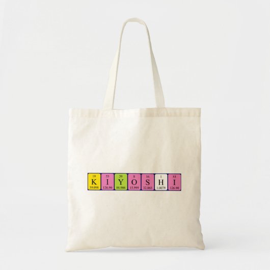 Kiyoshi periodieke tabelnaam canvas tas (Voorkant)
