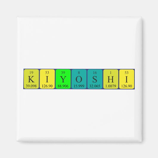 Kiyoshi periodieke tabelnaam magnet (Voorkant)