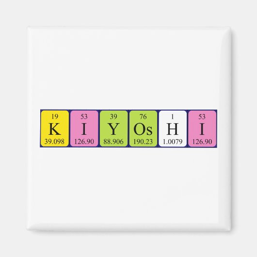 Kiyoshi periodieke tabelnaam magnet (Voorkant)