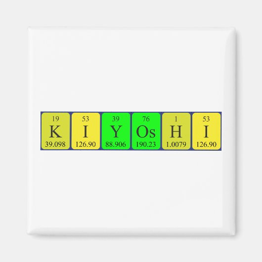 Kiyoshi periodieke tabelnaam magnet (Voorkant)