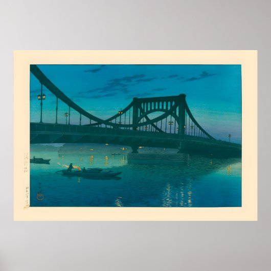 Kiyosu Bridge door Kawase Hasui Poster (Voorkant)