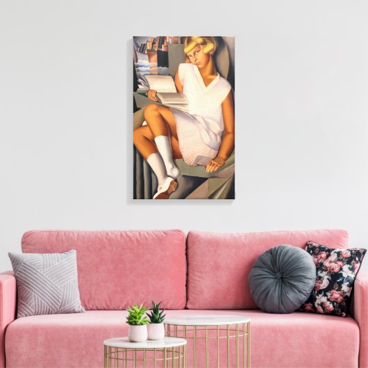 Kizette en Roos | Tamara de Lempicka | Canvas Afdruk (Insitu (Woonkamer))