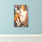 Kizette en Roos | Tamara de Lempicka | Canvas Afdruk (Insitu (Houten vloer))