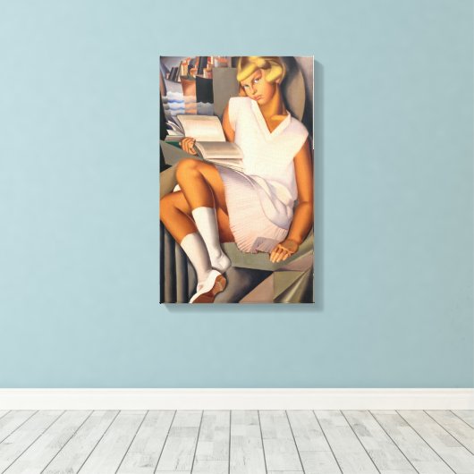 Kizette en Roos | Tamara de Lempicka | Canvas Afdruk (Insitu (Houten vloer))