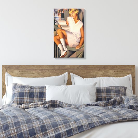 Kizette en Roos | Tamara de Lempicka | Canvas Afdruk (Insitu (Slaapkamer))