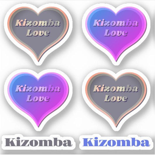 Kizomba danshart Custom-Cut Vinyl Sticker (Voorkant)