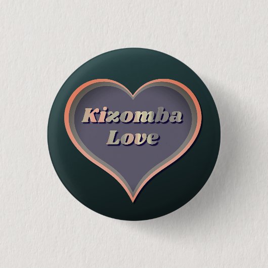 Kizomba Love Heart Ronde Button 3,2 Cm (Voorkant)