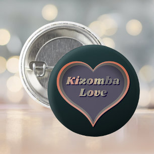 Kizomba Love Heart Ronde Button 3,2 Cm