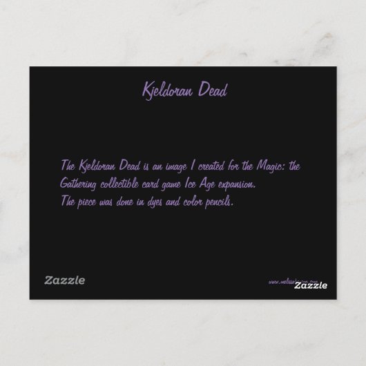 Kjeldoran Dead Briefkaart (Achterkant)