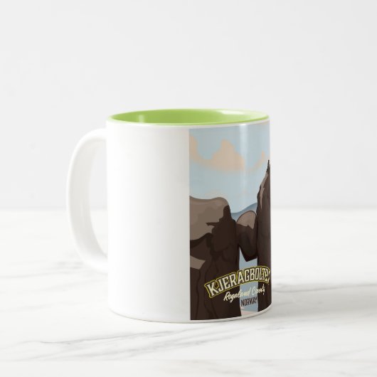 Kjeragbolten Noors reisposter. Tweekleurige Koffiemok (Voorkant links)