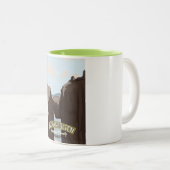 Kjeragbolten Noors reisposter. Tweekleurige Koffiemok (Voorkant rechts)