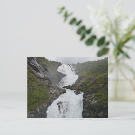 Kjosfossen waterval, Flåm, Noorwegen Briefkaart (Staand voorkant)