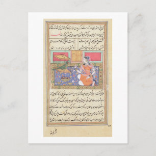 Kjujista, de vrouw van Merchant, die met een Parro Briefkaart