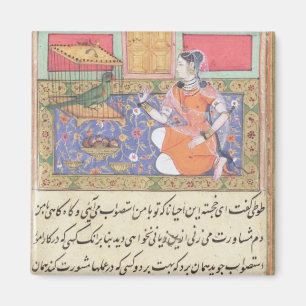 Kjujista, de vrouw van Merchant, die met een Parro Magneet