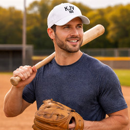 KJV 1611 Black and White Baseball Hat Geborduurde Pet