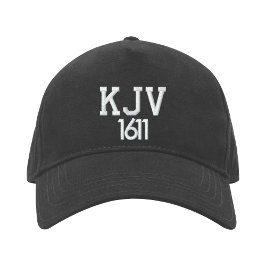 KJV 1611 Black and White Baseball Hat Geborduurde Pet