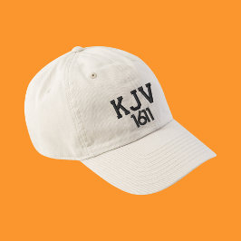 KJV 1611 Black and White Baseball Hat Geborduurde Pet