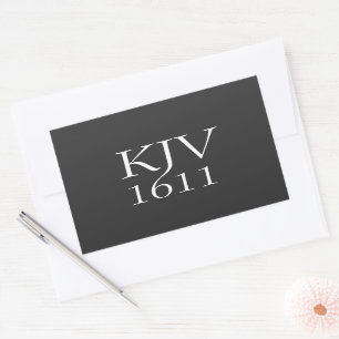 KJV 1611 Zwart-wit Christelijk Rechthoekige Sticker