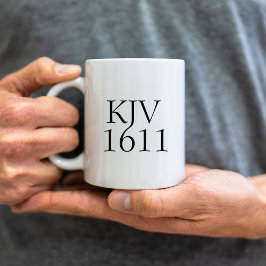 KJV AV 1611 Zwart Typografie Koffiemok