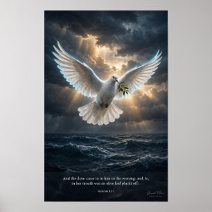 KJV Bijbel-Genesis 8:11 Duif van Hoop Poster