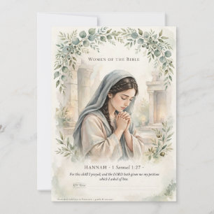 KJV Bijbel Hanna 1 Samuel 1:27 Bijbelstudie Notitiekaartje