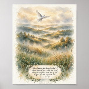 KJV Bijbel-Jeremia 29:11 Vers Poster - Witte Duif