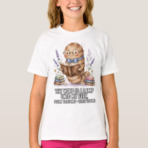 KJV Bijbel-Meisjes-Psalmen 119:105 Boekenwurm T-shirt