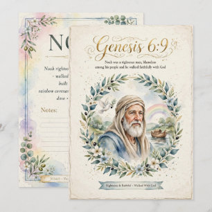 KJV Bijbel-Noach Bijbel Karakter Studiekaart Notitiekaartje