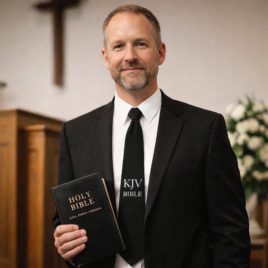 KJV Bijbelgelovige Zwart-wit Christelijk Stropdas