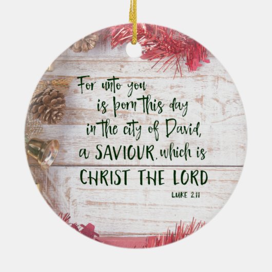 KJV Bijbelse kerst Keramisch Ornament (Achterkant)