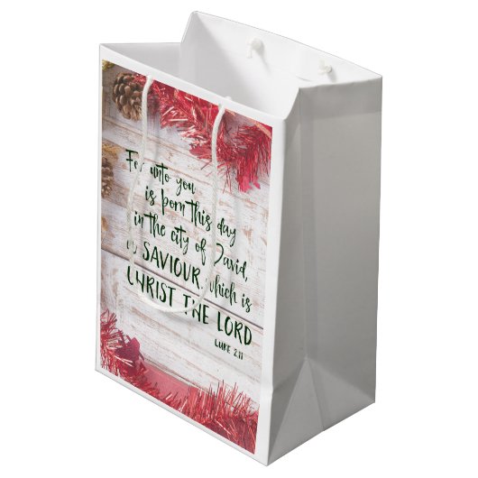 KJV Bijbelse kerst Medium Cadeauzakje (Achterkant Gekanteld)