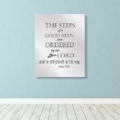 KJV Bijbelversie: Stappen van een goed Man Canvas Afdruk (Insitu (Houten vloer))