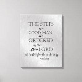 KJV Bijbelversie: Stappen van een goed Man Canvas Afdruk