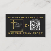 KJV Christelijk Store QR code zwart goud Visitekaartje (Voorkant)