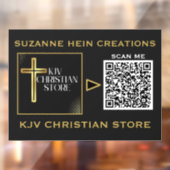 KJV christelijke winkel QR-code zwart goud Raamsticker (Vel 2)