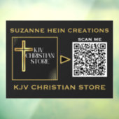 KJV christelijke winkel QR-code zwart goud Raamsticker (Vel 3)